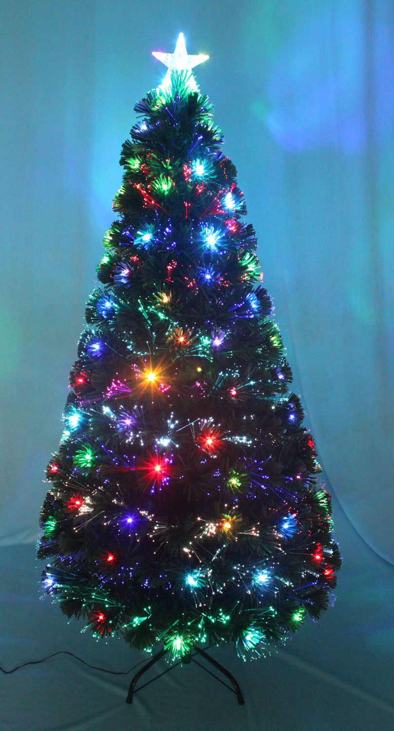 ALBERO DI NATALE CON FIBRE OTTICHE H.210CM