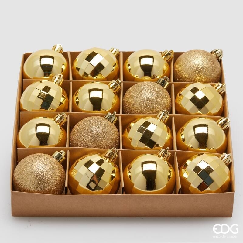 Confezione 16 Palline di Natale D.6 Oro