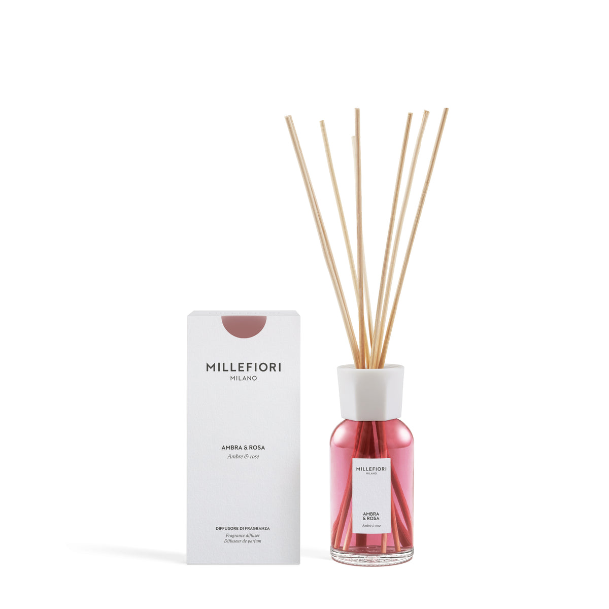 Diffusore a Bastoncini Ambra & Rosa 250 ml MILLEFIORI MILANO