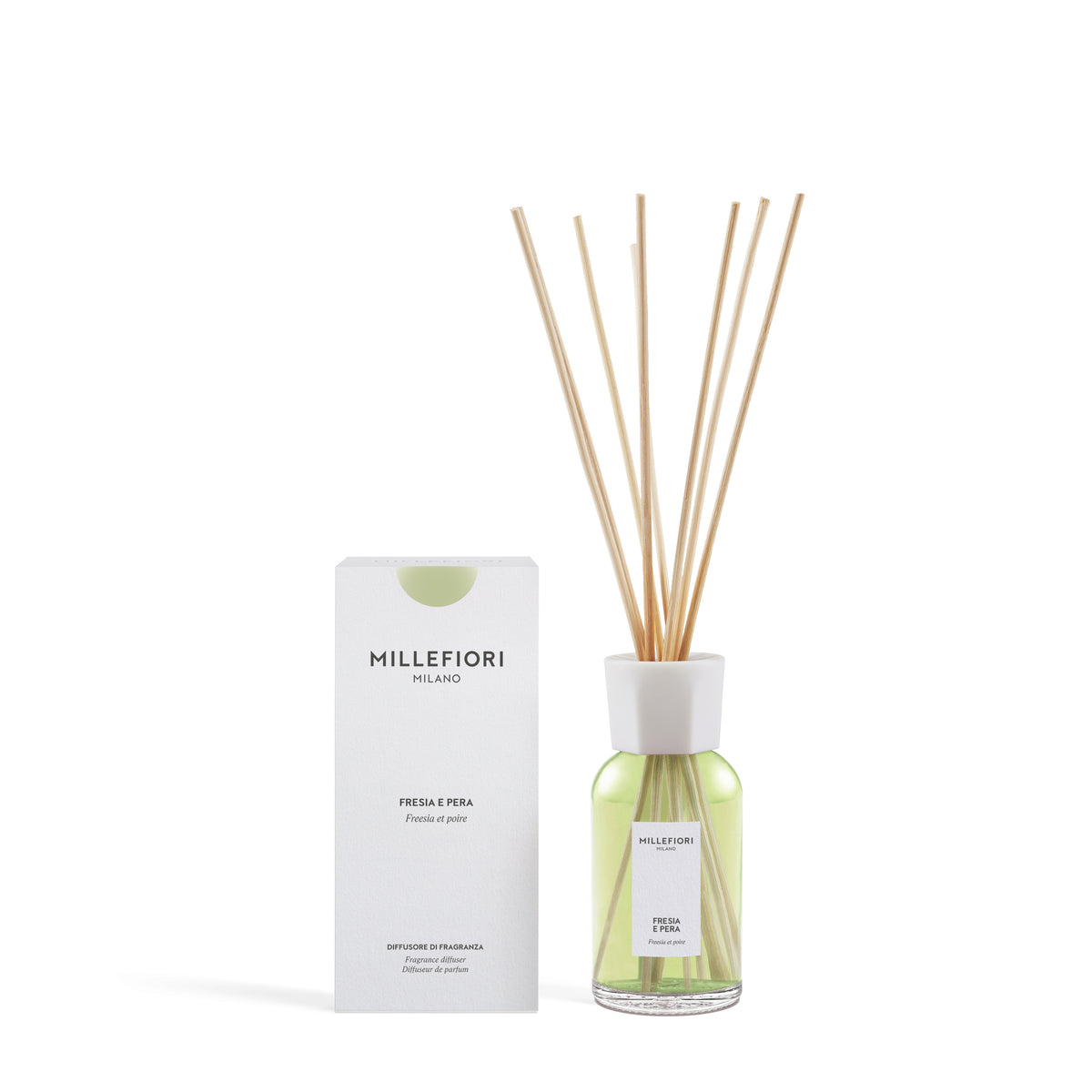 Diffusore a Bastoncini Fresia e Pera 250ml Verde Millefiori Milano