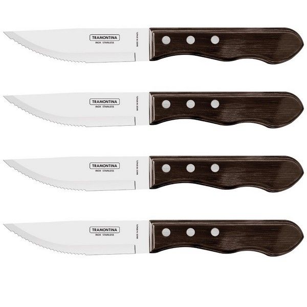 Set 4 Coltelli Jumbo Barbecue 4 pz Marrone TRAMONTINA