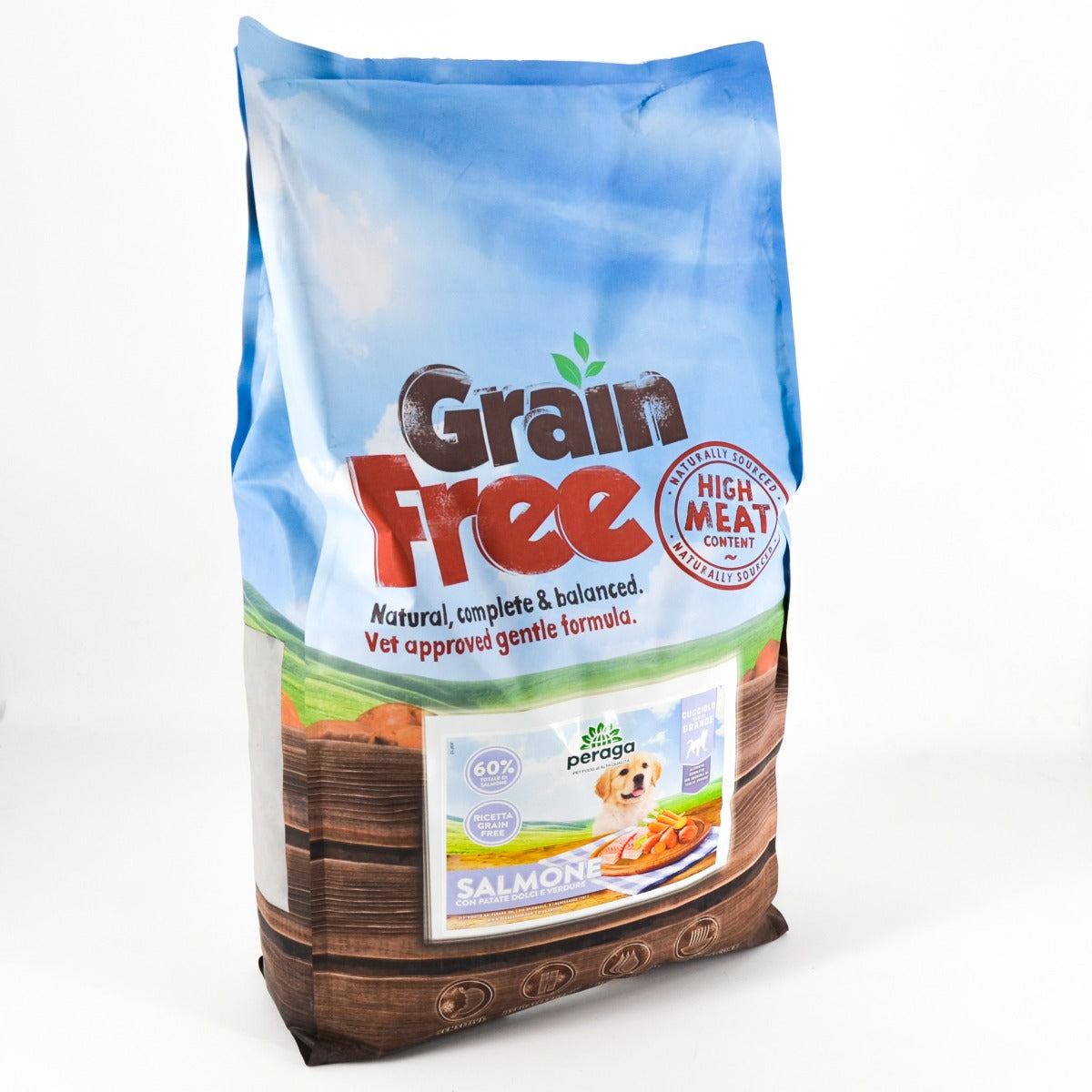 CROCCHETTE PERAGA GRAIN FREE PER CANE CUCCIOLO TAGLIA GRANDE 12KG SALMONE