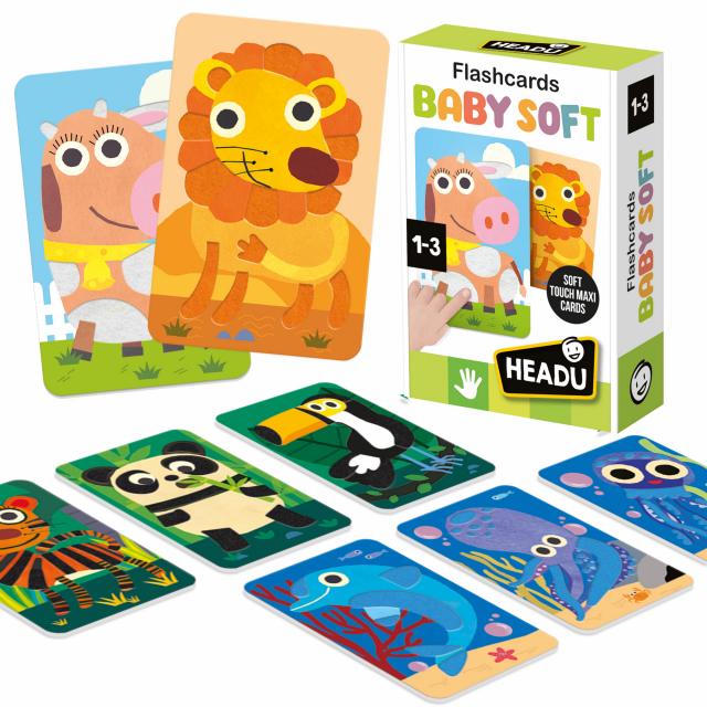 Flashcards Baby Soft Tattili Animali 1-3 anni (10 pz) Headu