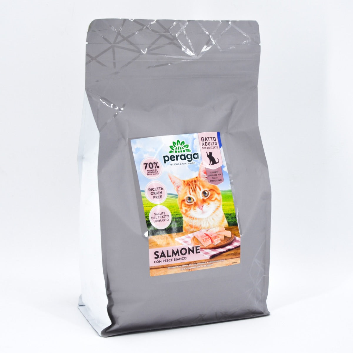 CROCCHETTE PERAGA PER GATTO ADULTO STERILIZZATO 1,5KG SALMONE CON PESCE BIANCO