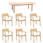 OFFERTA SET DA PRANZO TAVOLO ALL.  BANDUNG 200/260X110 CM+6 POLTRONE
