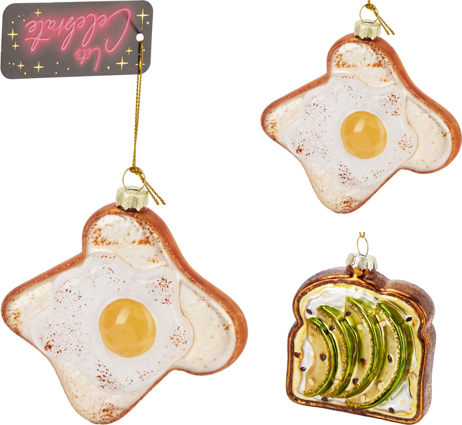 decorazione natalizia appendibile Toast Natalizio modello assortito Bianco/Verde