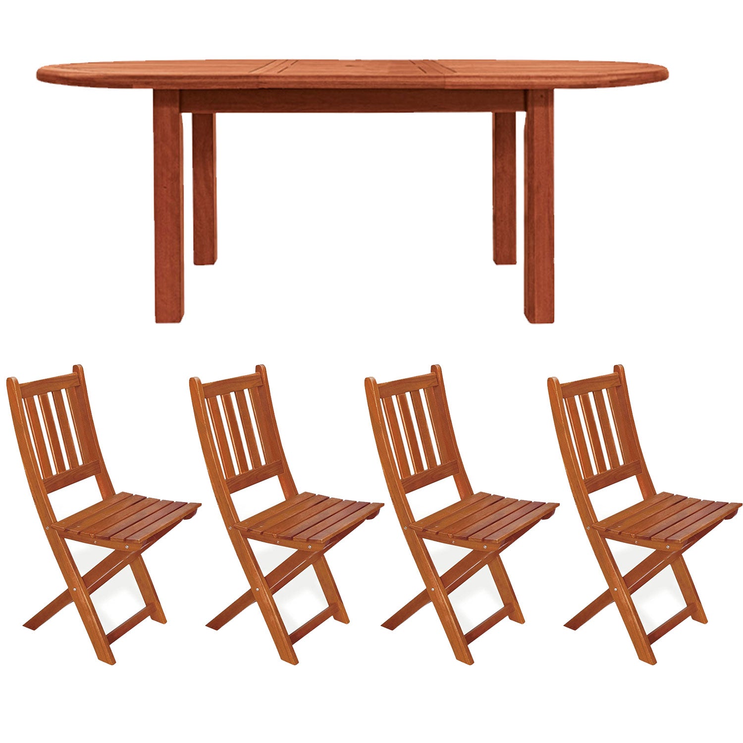 OFFERTA SET TAVOLO OVALE ALLUNGABILE 120/180X70CM + 4 SEDIE KERUING