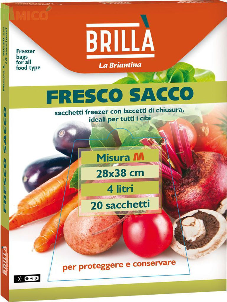 FRESCO SACCO - SACCHETTI ALIMENTI TAGLIA M 20 PZ