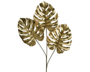 RAMO DECORATIVO FOGLIE MONSTERA 50X2.5X74 CM ORO