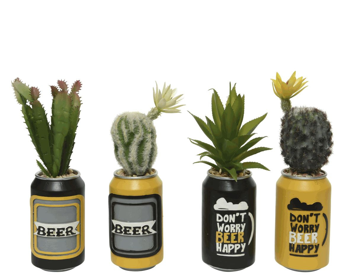 PIANTA GRASSA/SUCCULENTA ARTIFICIALE CON LATTINA 6,5C25CM ASSORTITA