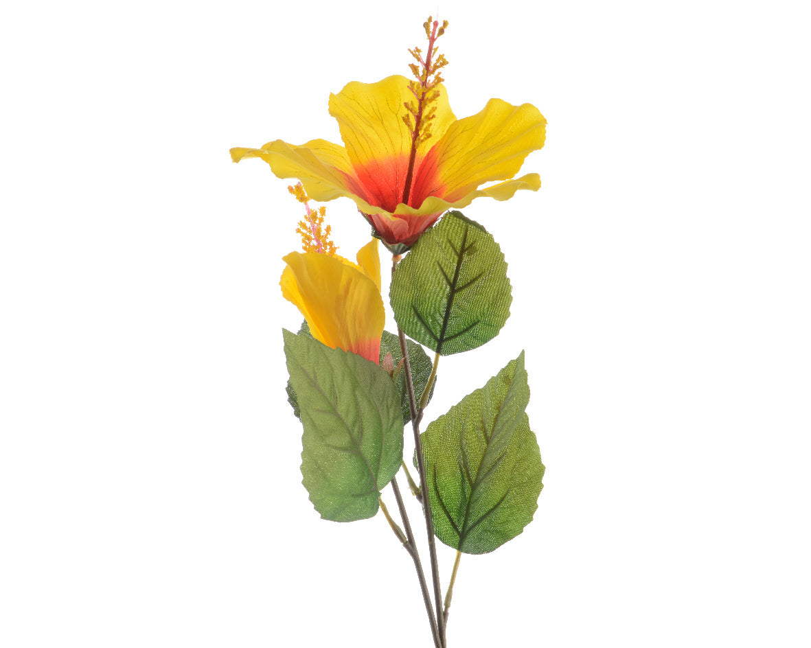 OFFERTA 3 RAMI HIBISCUS 25X71CM GIALLO