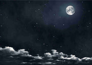 CIELO NOTTURNO CON LUNA IN CARTA 100X70CM