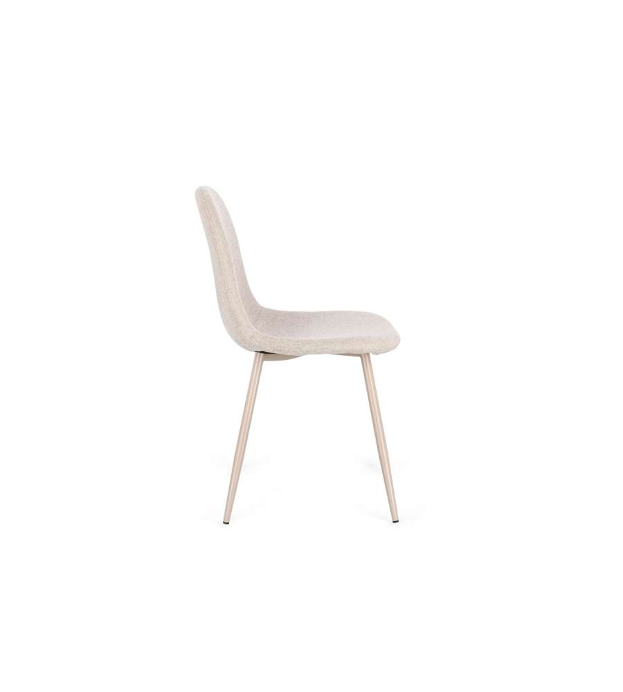 Sedia New Irelia 44x53xh84 cm Beige/Tortora BIZZOTTO