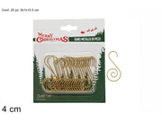 Ganci Metallici 20 pezzi 9x1x10.5 cm Oro DueEsse Christmas