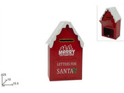 Cassetta Postale Natalizia 25cm Latta Rossa Peraga Christmas