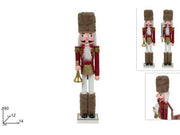 Schiaccianoci 60cm Legno Rosso Marrone Peraga Christmas