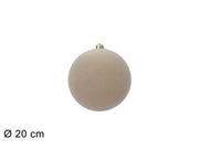 Palla Floccata D 20 cm Beige Peraga Christmas