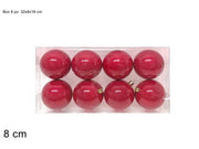 Palle di Natale 8 cm 8 pz Rosse Perlate Peraga Christmas