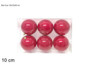 Palle di Natale 10cm 6pz Rosse Perlate Peraga Christmas