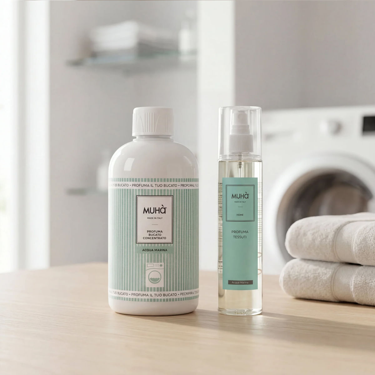 Set Profumatore e Spray Bucato Acqua Marina 100ml + 250ml MUHA