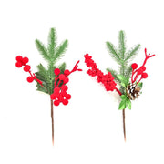 Pick con bacche floccate rosse H31 cm modello assortito Mercury