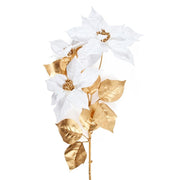 Ramo con stella di Natale D22 x H75 cm bianco con stelo dorato Mercury