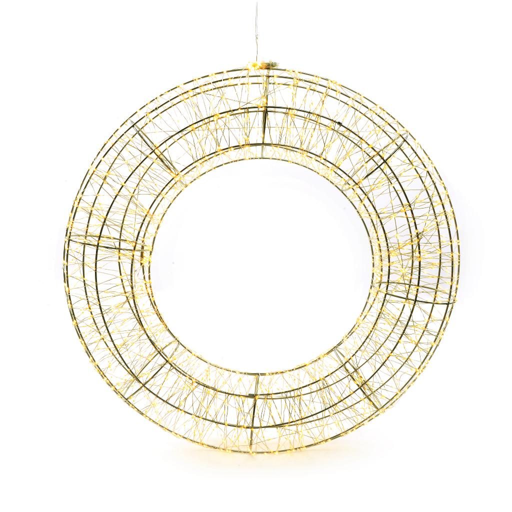 Leuchtender Metallkranz 1800 LEDs Ø 58 x H 58 cm Mercury