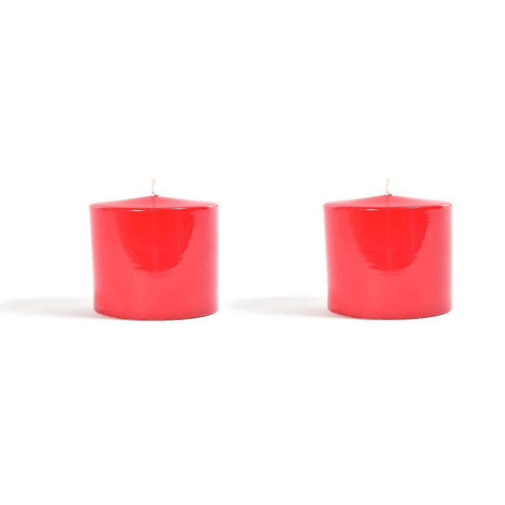 2er-Set zylindrische Kerzen 100 g rot Mercury