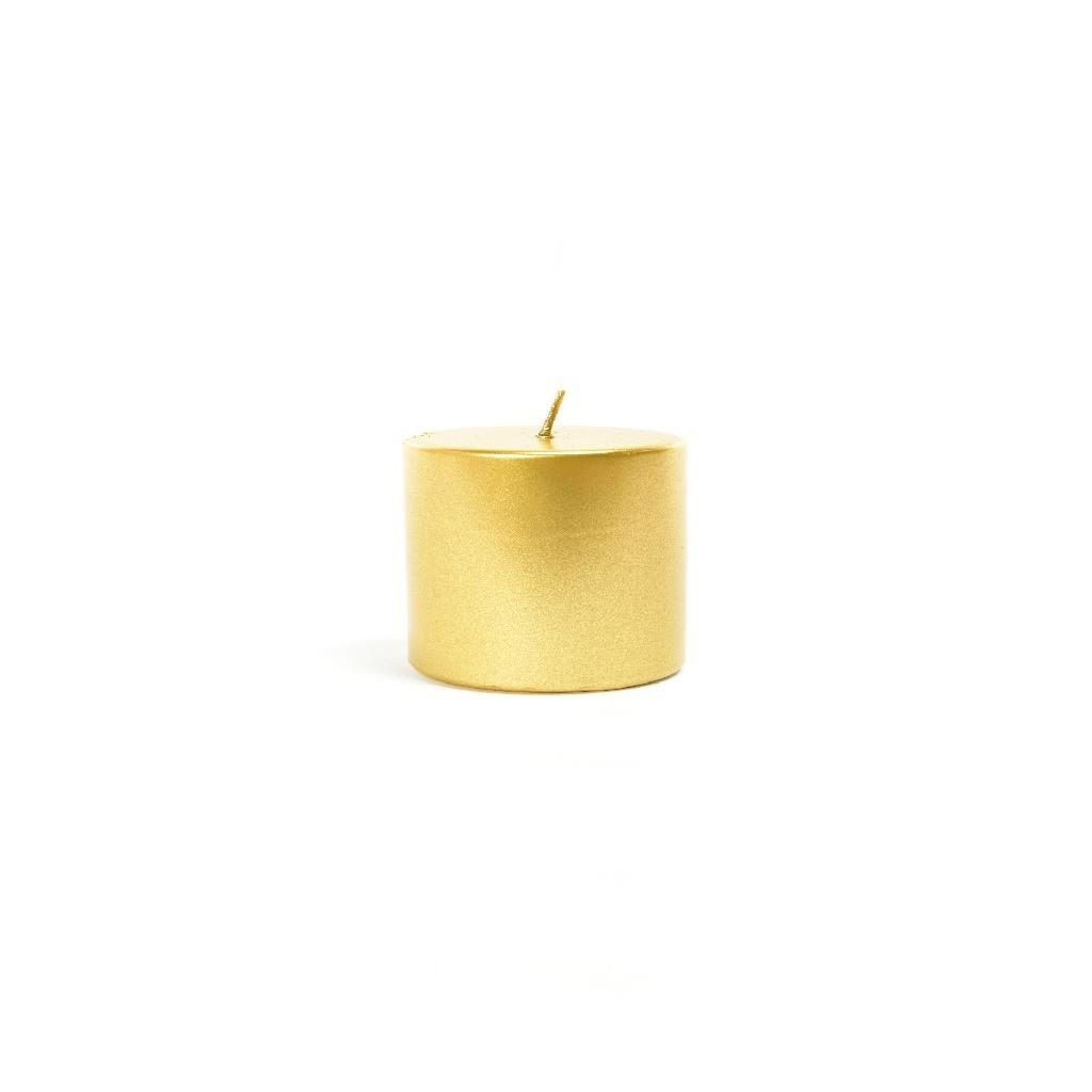 2er-Set zylindrische Kerzen 100 g Gold Mercury