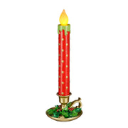 Candela di Natale vintage a LED H50 x 18 cm, rosso