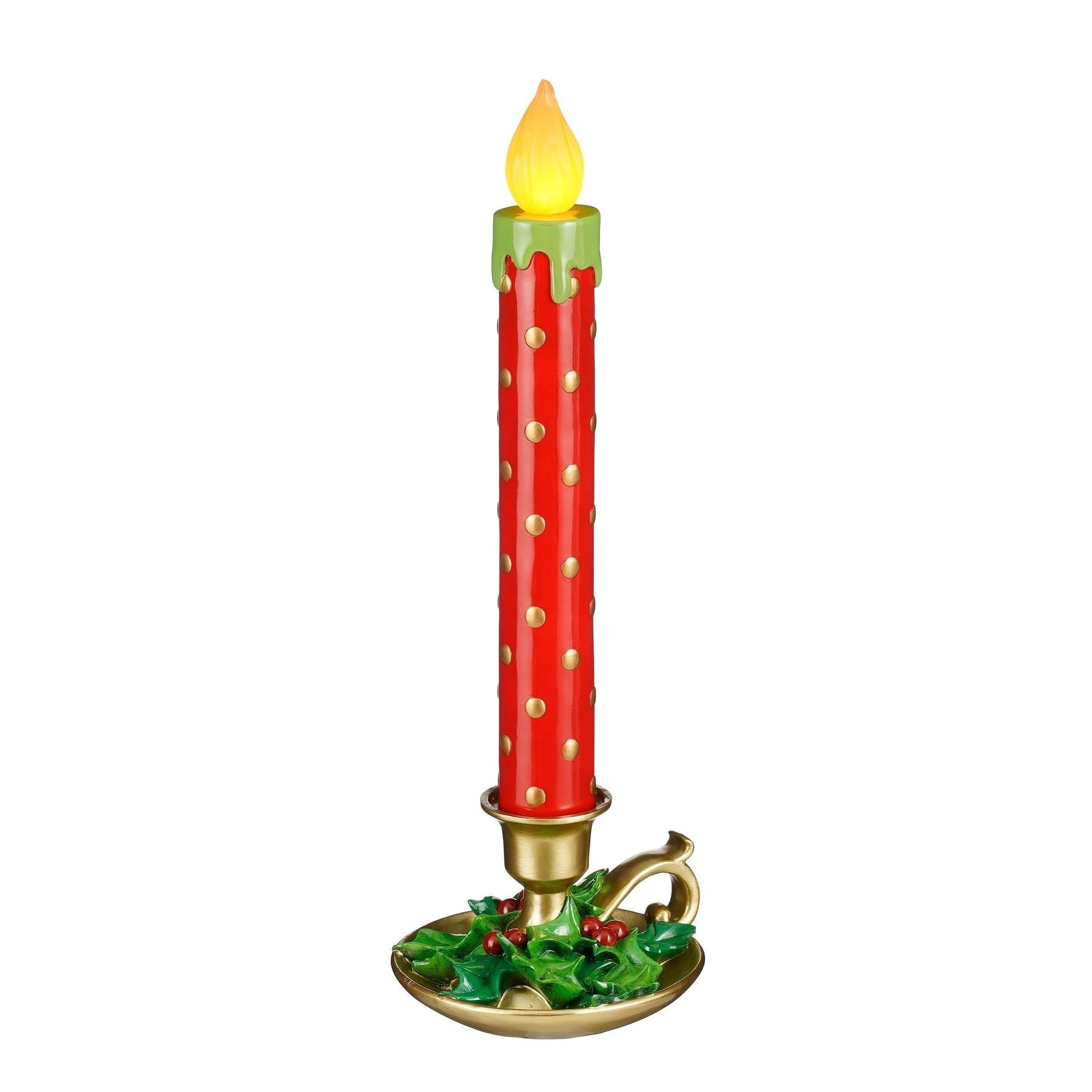 Candela di Natale vintage a LED H50 x 18 cm, rosso