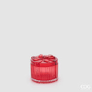 Contenitore Decorativo Pacco Regalo Rotondo Rosso EDG