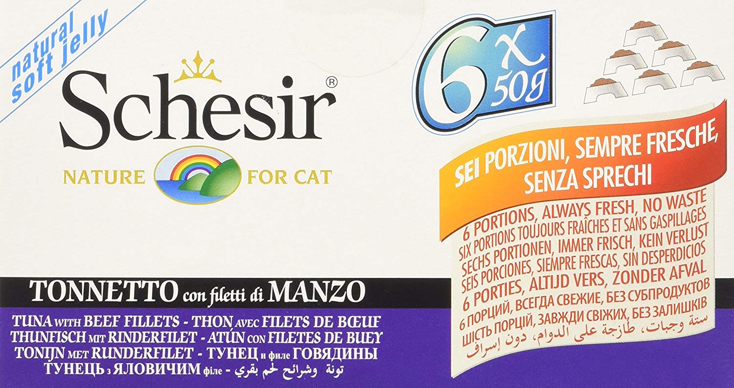 MULTIPACK LATTINE CIBO UMIDO GELATINA GATTO 6X50 GR TONNETTO/MANZO