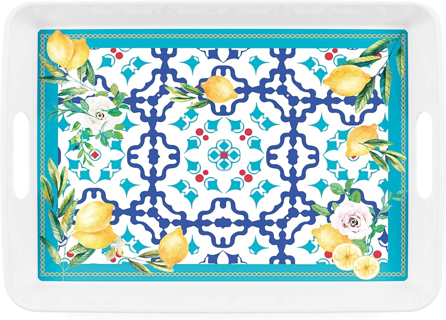 VASSOIO RETTANGOLARE CON MANICI ''FLOWER&LEMON''
