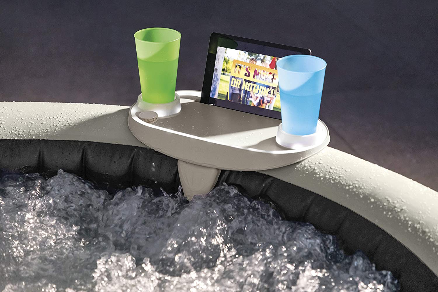 PORTA BICCHIERE PER SPA FUORI TERRA CON LUCE LED
