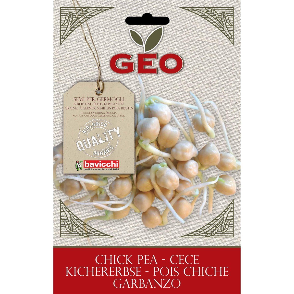 3 CONFEZIONI DI SEMI BIO DI CECE PER GERMOGLI 90GR