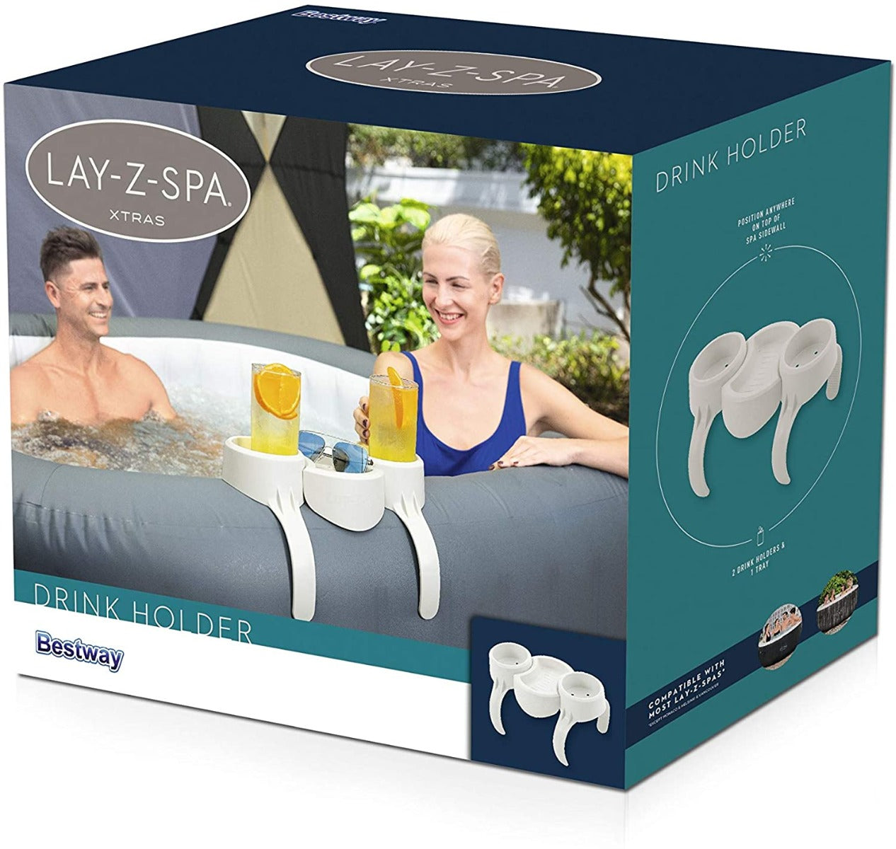PORTA BICCHIERI E OGGETTI PER IDROMASSAGGIO GONFIABILE LAY-Z-SPA