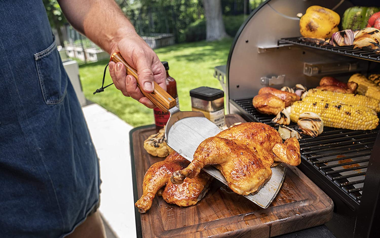 SPATOLA PER BARBECUE A TAGLIO GRANDE XXL IN ACCIAIO INOX
