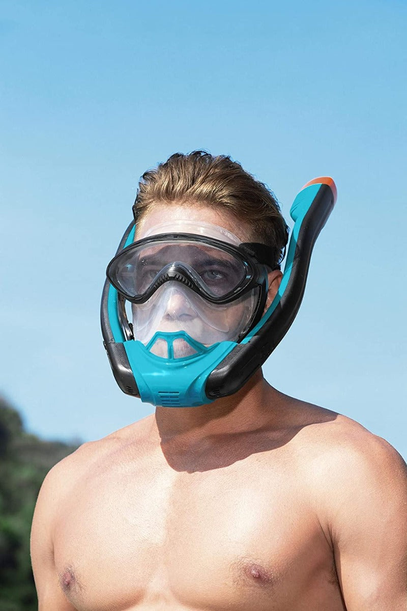 MASCHERA CON BOCCAGLIO DA SNORKELING HYDRO-PRO FLOWTECH L/XL