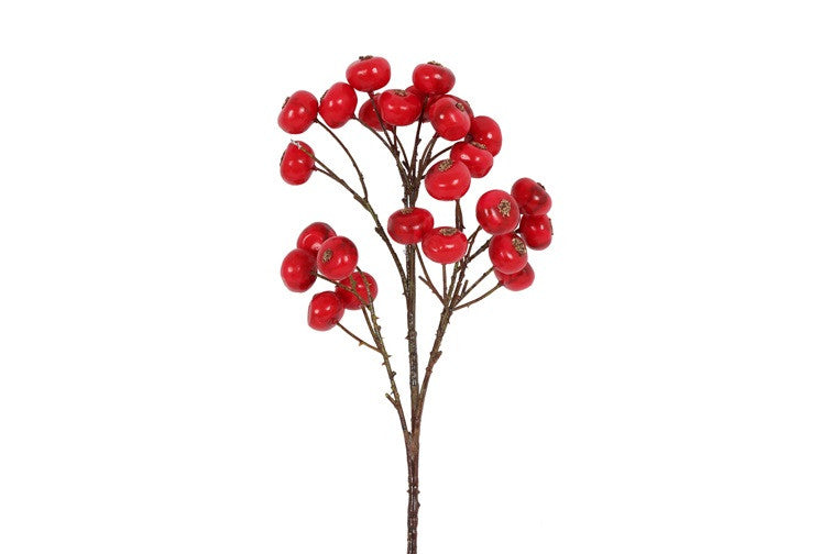 Ramo di Agrifoglio Artificiale con Bacche Rosse