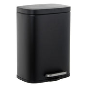 Pattumiera in Acciaio Inox con Pedale 12L Nera Peraga Home
