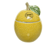 CONTENITORE DA CUCINA IN CERAMICA FORMA DI LIMONE 9X12,5CM