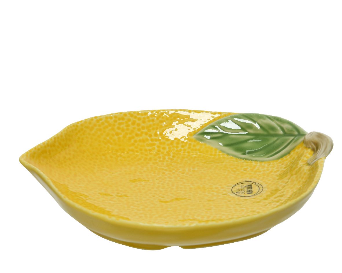 TERRINA IN CERAMICA A FORMA DI LIMONE 22 CM GIALLO
