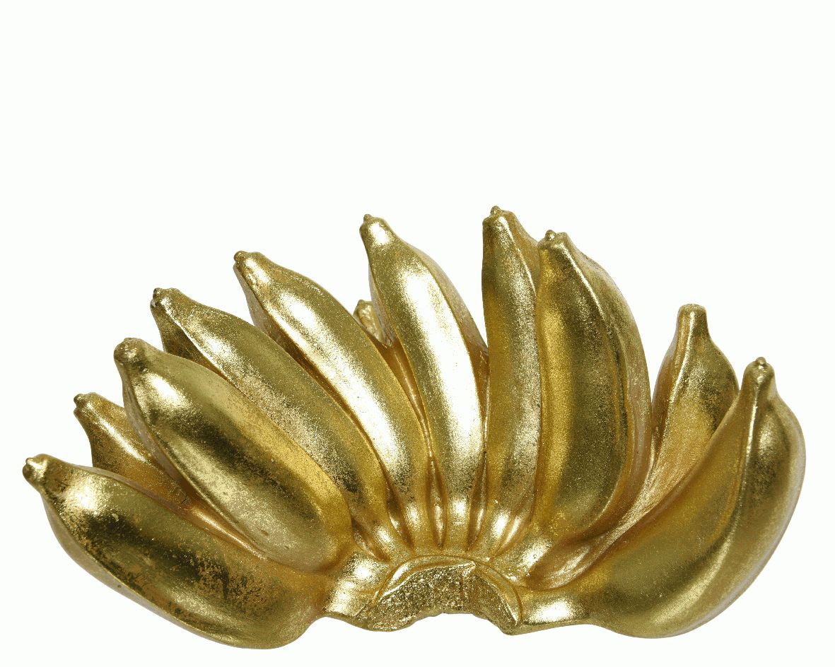 DECORAZIONE BANANA 14X22X13 CM ORO