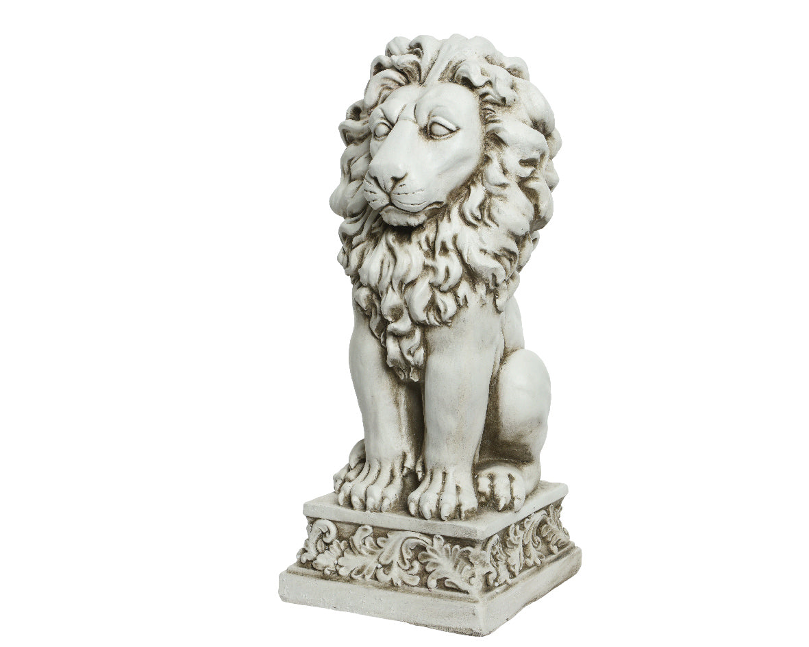 STATUA LEONE BIANCO H61CM