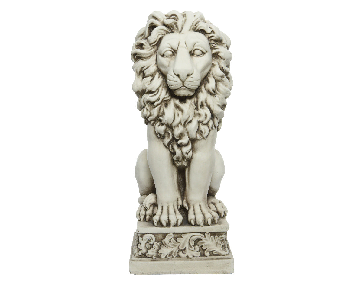 STATUA LEONE BIANCO H61CM
