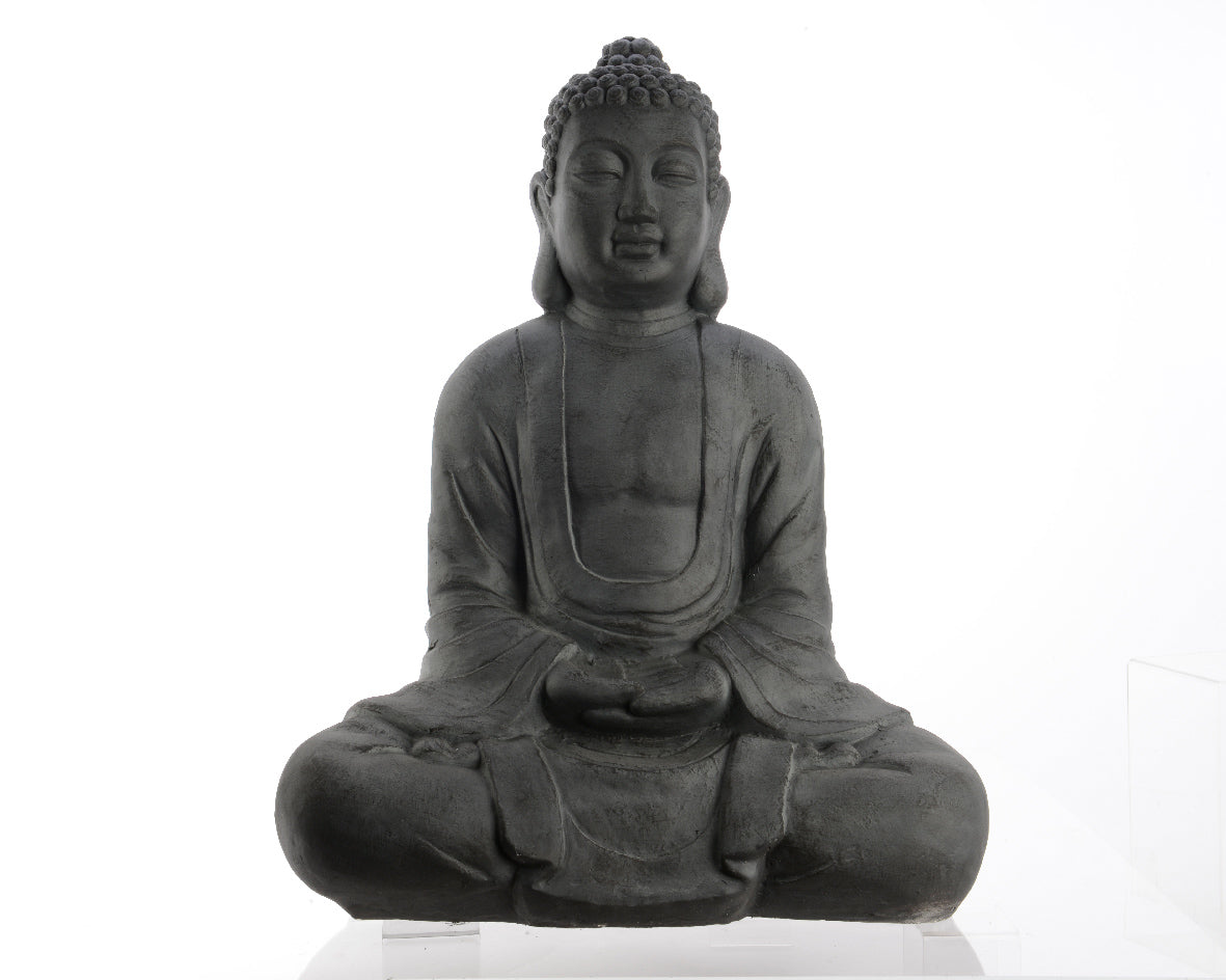 STATUA DI BUDDHA ANTRACITE SEDUTO 35X61,5X79CM