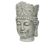 FIORIERA A FORMA DI BUDDHA GRIGIO 29X33X50H CM