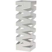 Portaombrelli Quadrato in Metallo 15.5x49cm Bianco Peraga Home