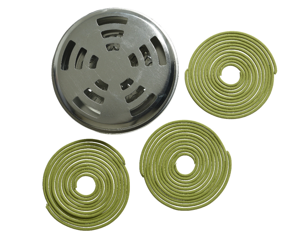 SPIRALE CITRONELLA 6PZ 11CM CON CONTENITORE IN METALLO